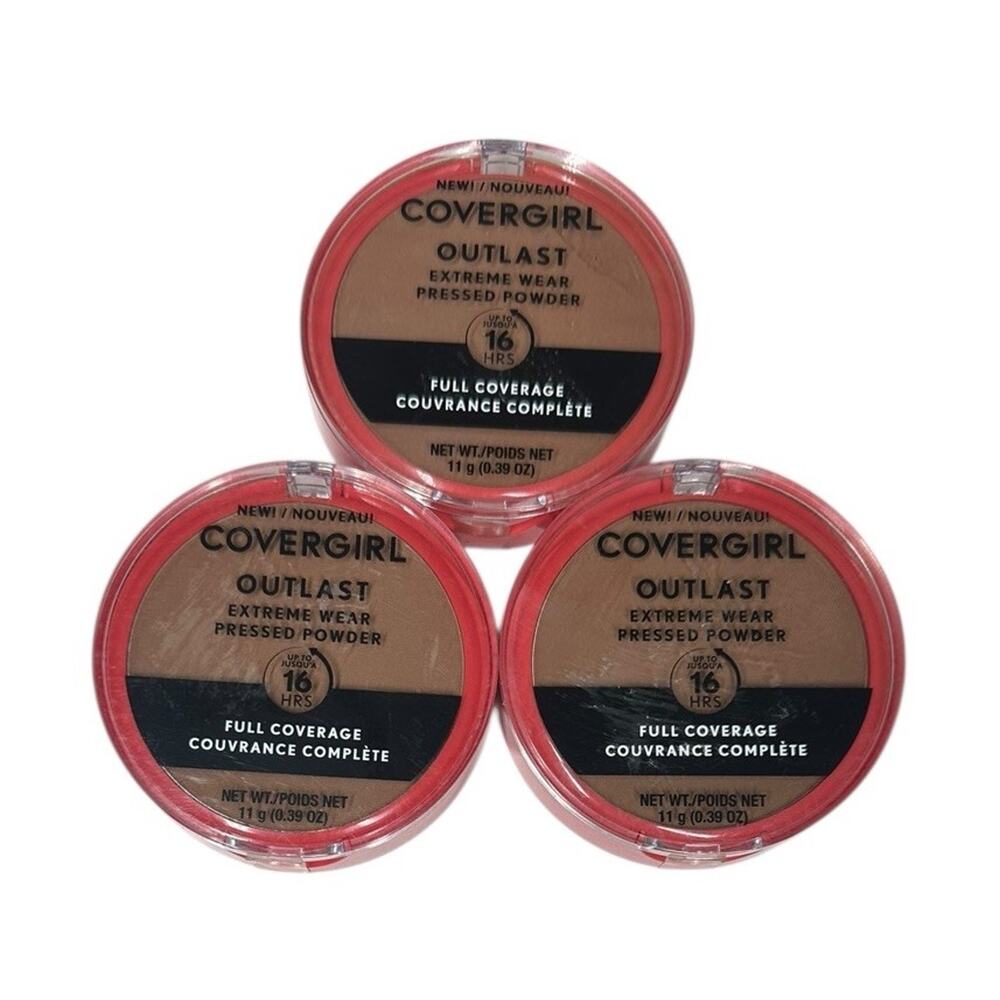 Covergirl Outlast Extreme Wear Pressed Powder 880 Cappuccino‎ Lot of 3 NEW